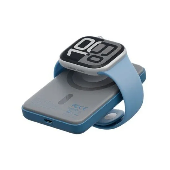 Bazic Gopower Snap 5K, 3In1 5000Mah Wireless Powerbank With Apple Watch Charger - Blue